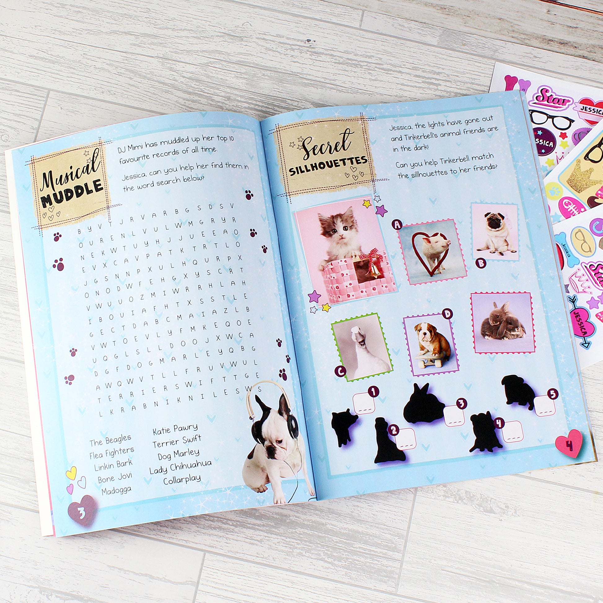 Personalised Rachael Hale Adorable Animals Activity Book With Stickers - MK&JD Gifts