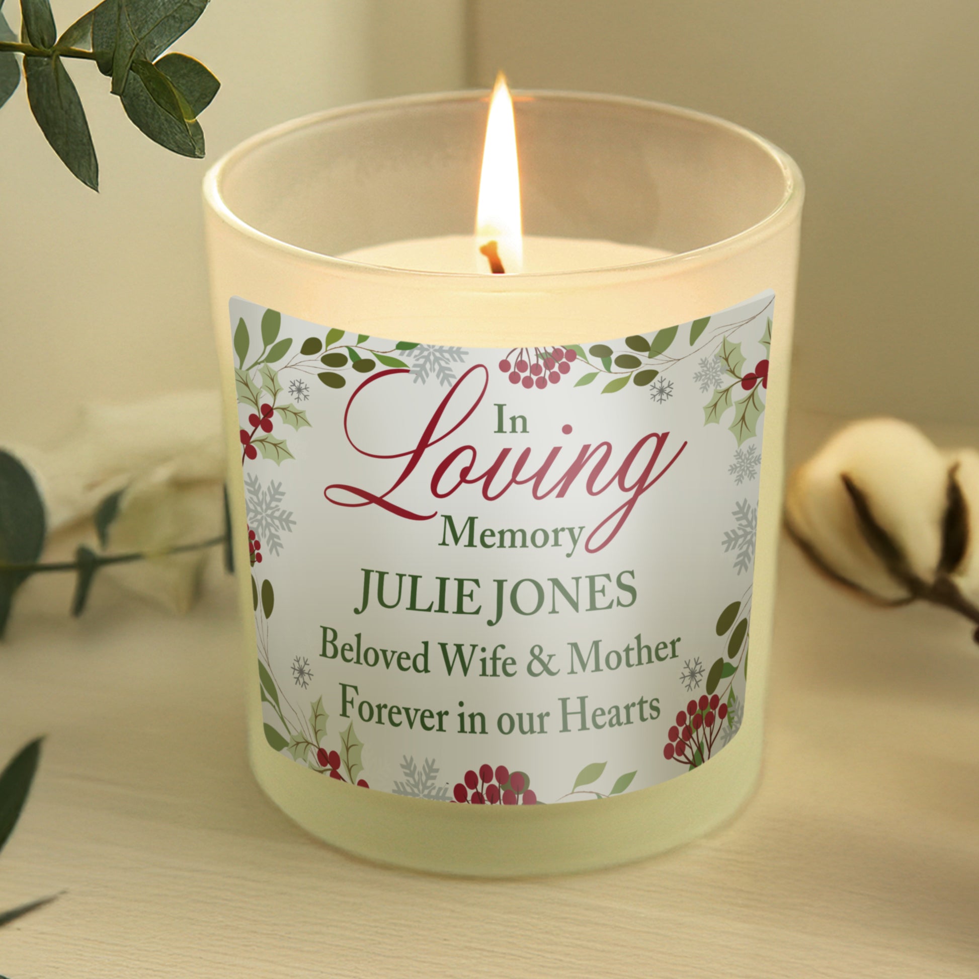Personalised In Loving Memory Scented Jar Candle - MK&JD Gifts