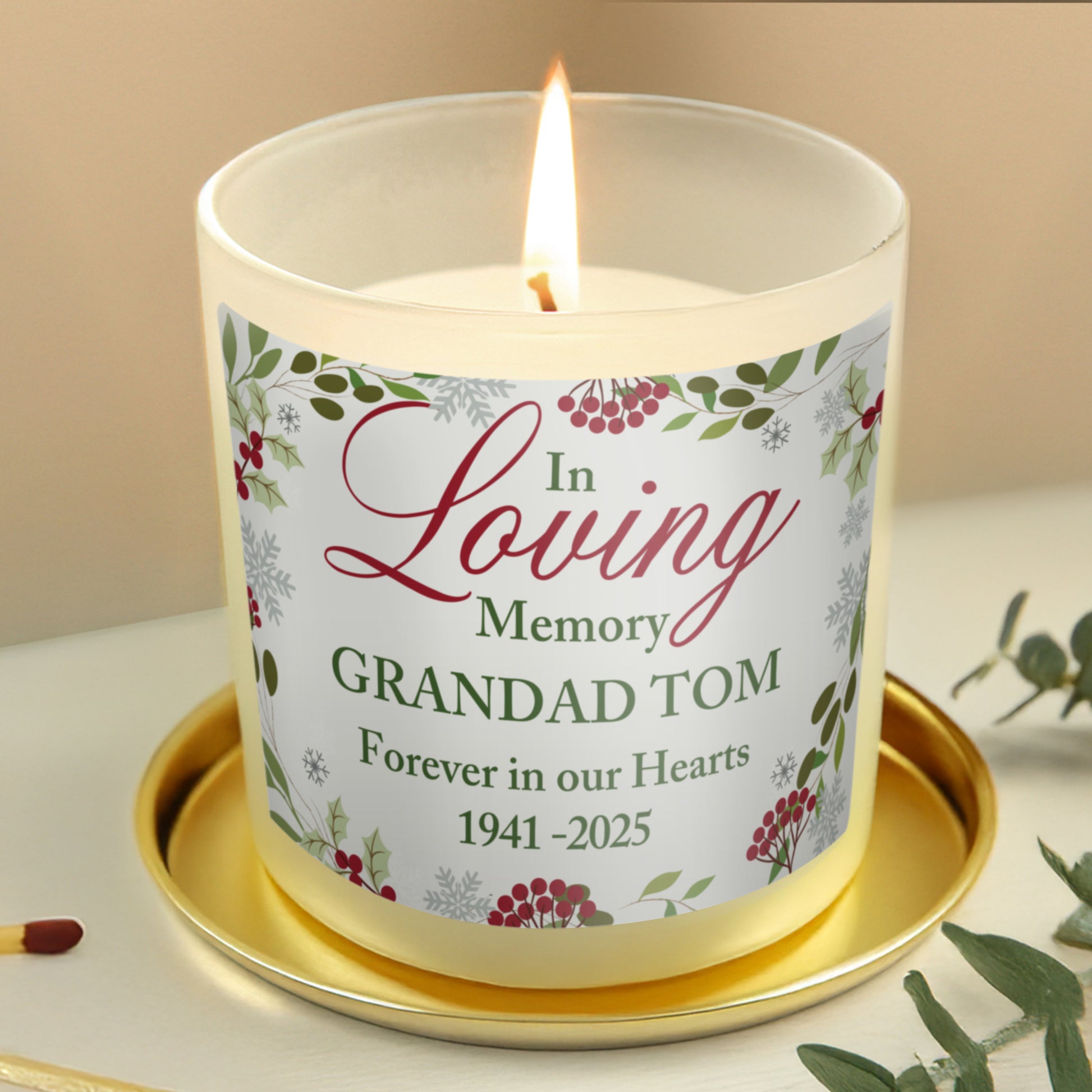 Personalised In Loving Memory Scented Jar Candle - MK&JD Gifts