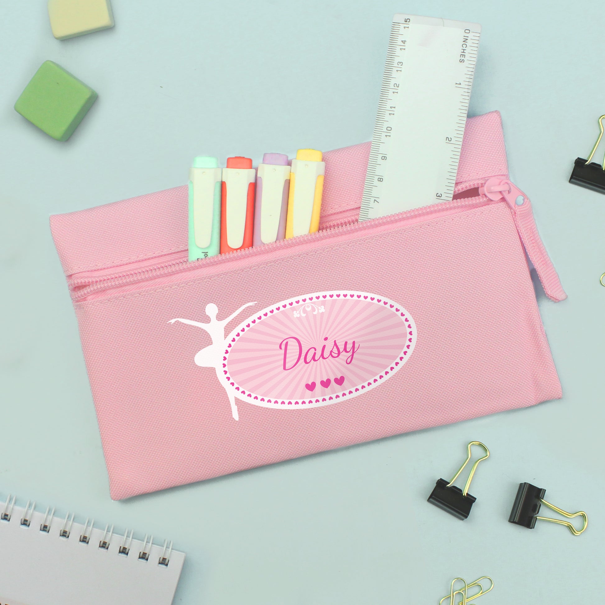 Personalised Ballerina Pink Pencil Case - MK&JD Gifts