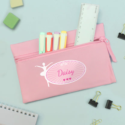 Personalised Ballerina Pink Pencil Case - MK&JD Gifts