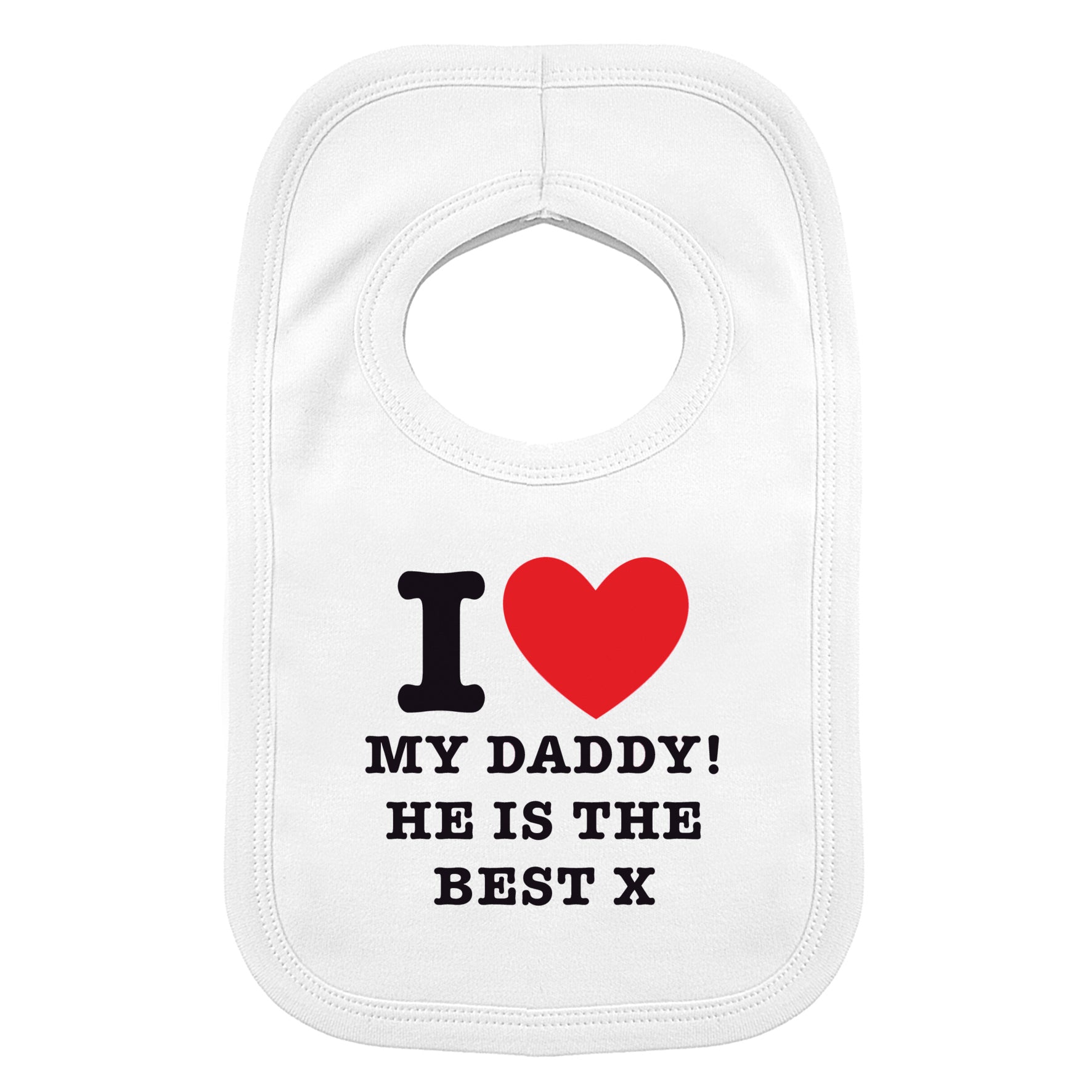 Personalised I HEART 0-3 Months Baby Bib - MK&JD Gifts