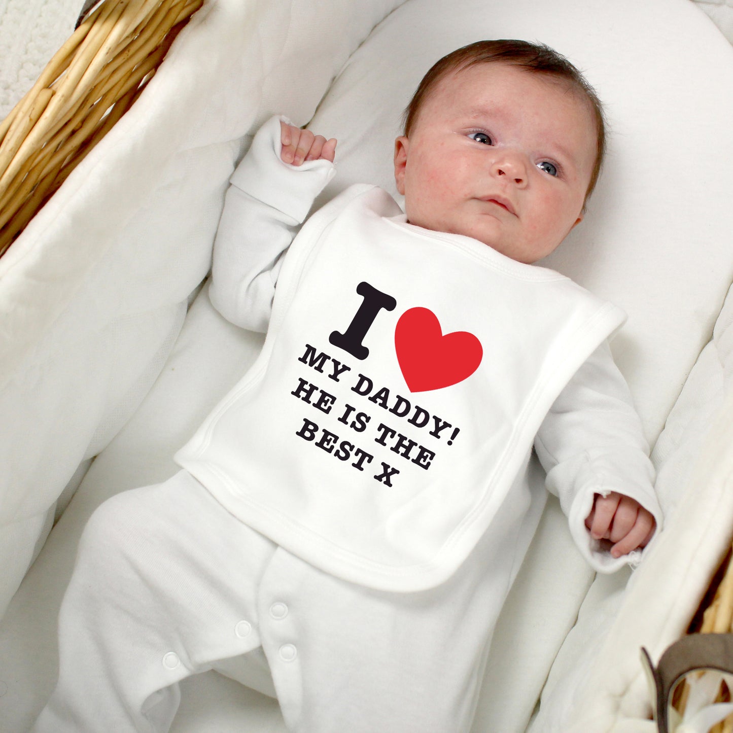 Personalised I HEART 0-3 Months Baby Bib - MK&JD Gifts