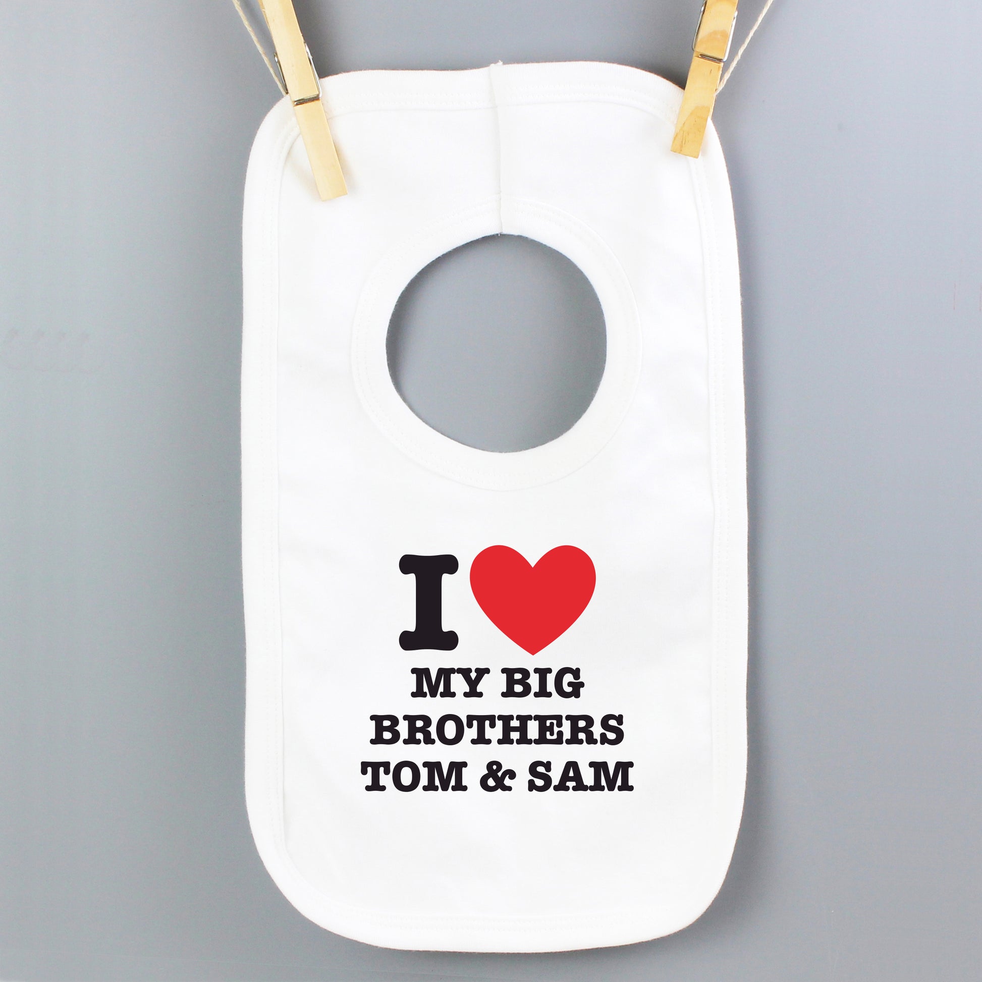Personalised I HEART 0-3 Months Baby Bib - MK&JD Gifts