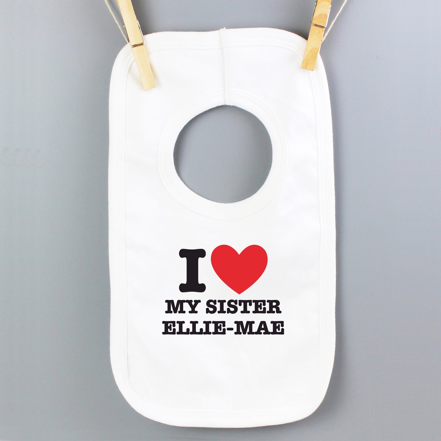 Personalised I HEART 0-3 Months Baby Bib - MK&JD Gifts