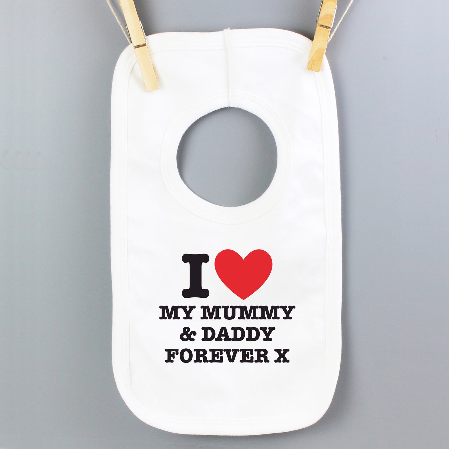 Personalised I HEART 0-3 Months Baby Bib - MK&JD Gifts