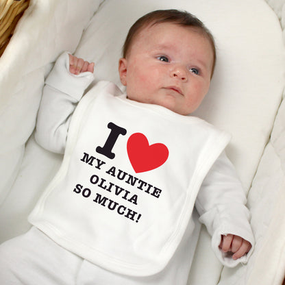 Personalised I HEART 0-3 Months Baby Bib - MK&JD Gifts