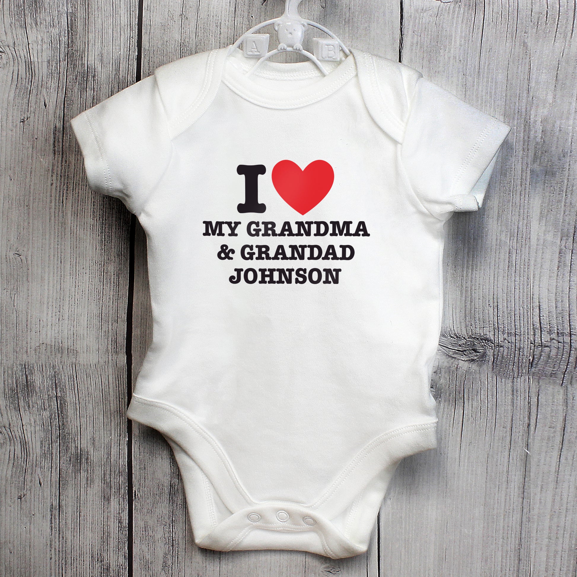 Personalised I HEART 0-3 Months Baby Vest - MK&JD Gifts
