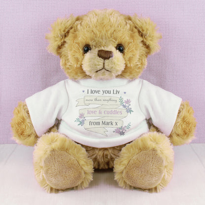 Personalised Garden Bloom Message Teddy Bear - MK&JD Gifts