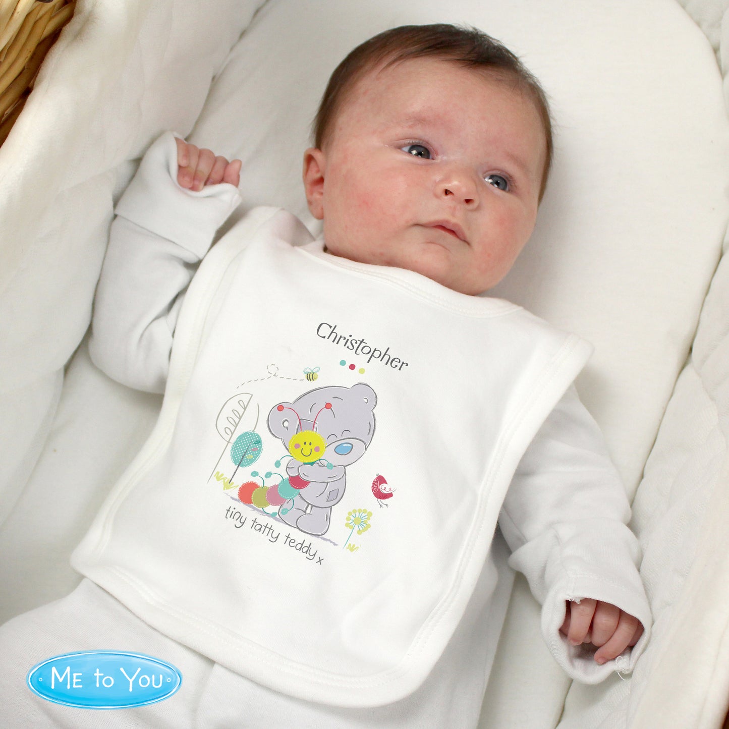 Personalised Tiny Tatty Teddy Cuddle Bug Bib - MK&JD Gifts