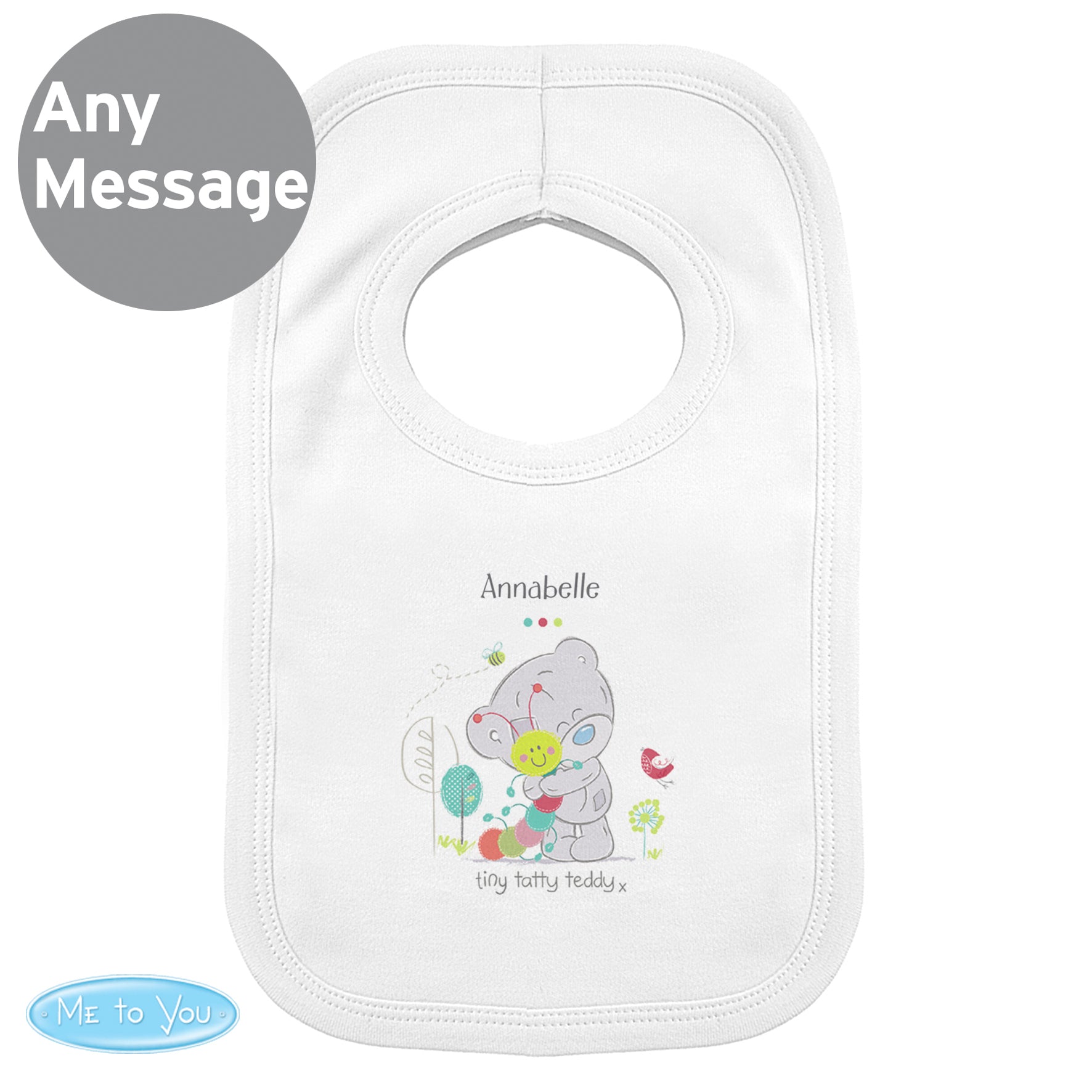 Personalised Tiny Tatty Teddy Cuddle Bug Bib - MK&JD Gifts