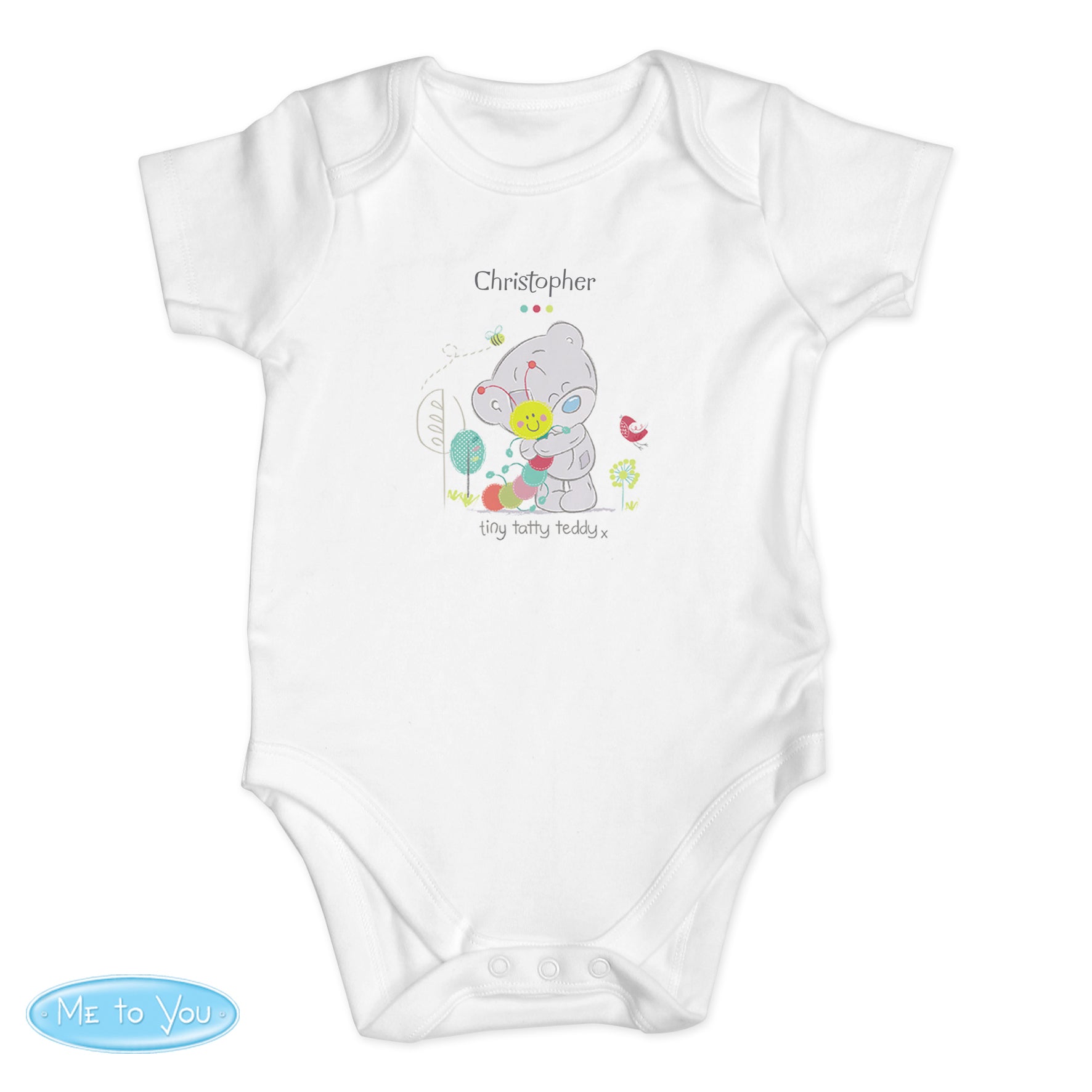 Personalised Tiny Tatty Teddy Cuddle Bug 0-3 Months Baby Vest - MK&JD Gifts