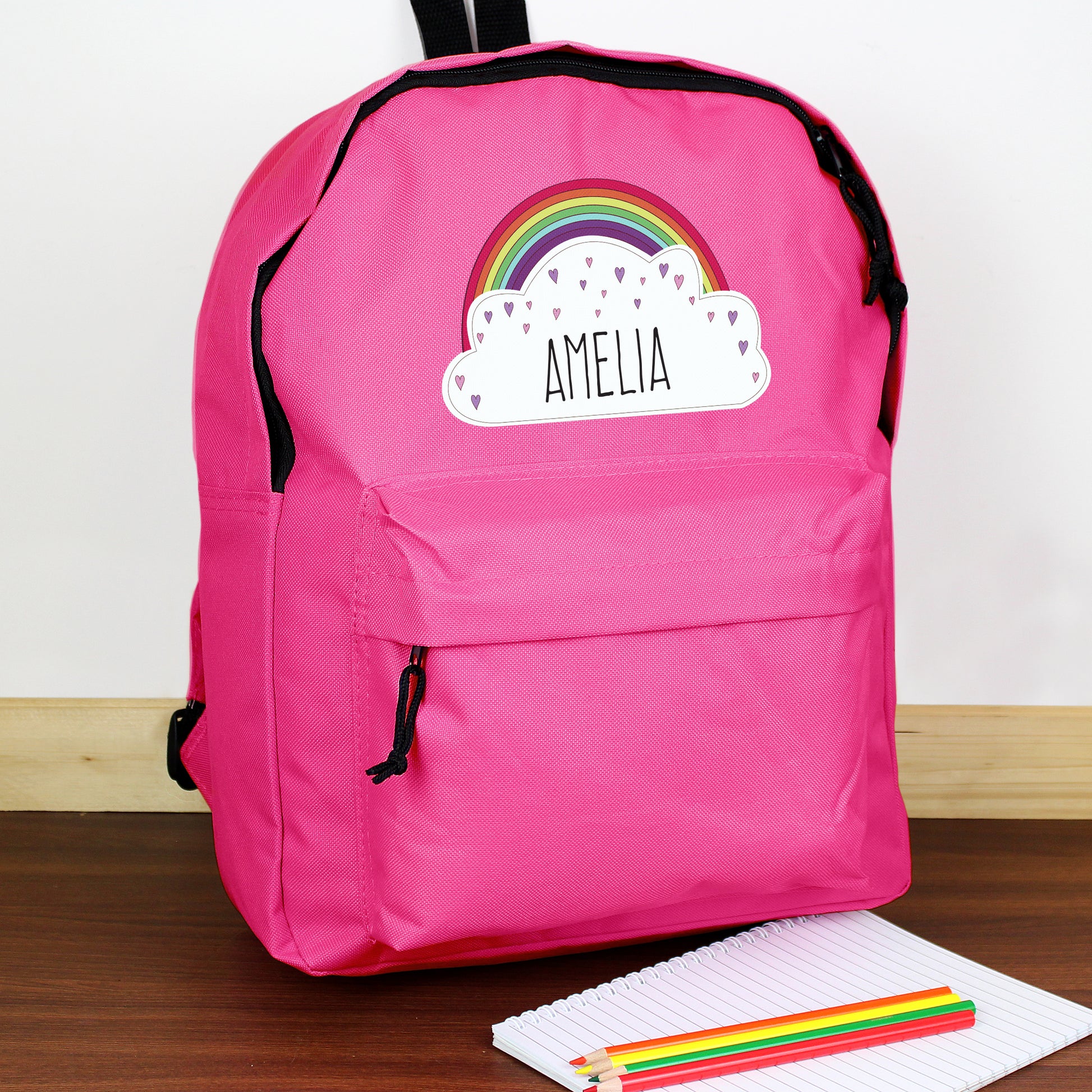 Personalised Rainbow Pink Backpack - MK&JD Gifts