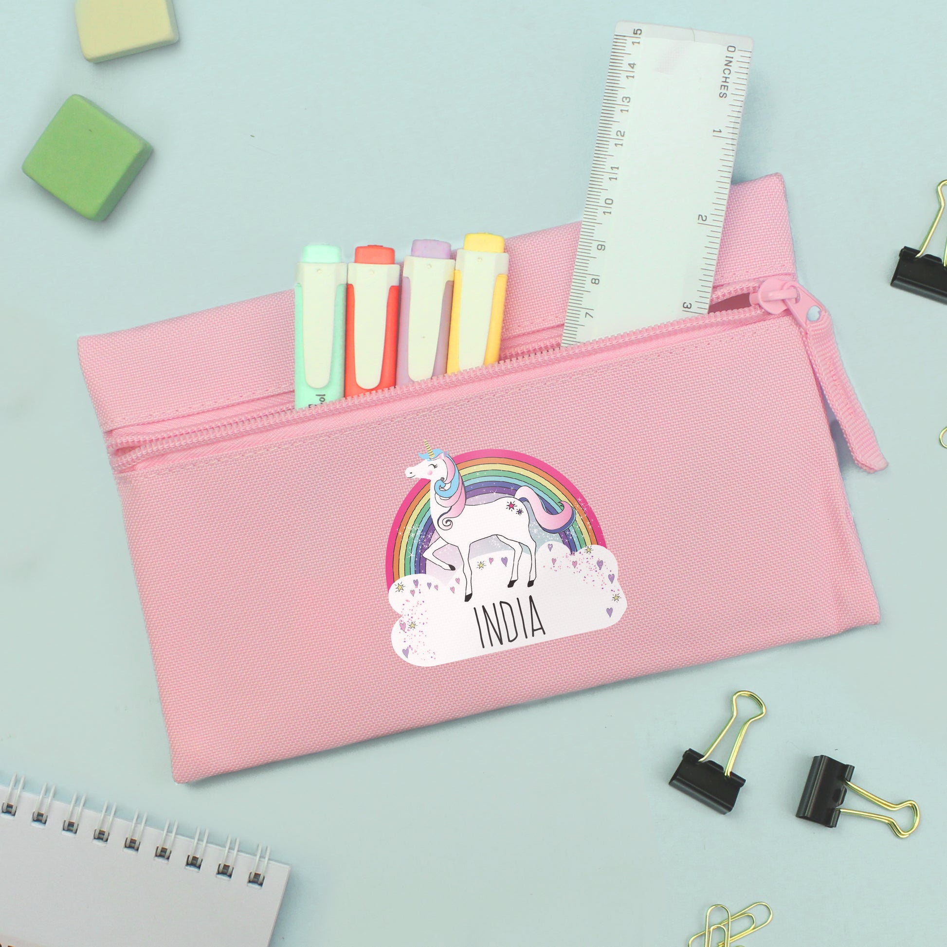 Personalised Unicorn Pink Pencil Case - MK&JD Gifts