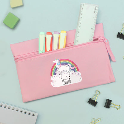 Personalised Unicorn Pink Pencil Case - MK&JD Gifts