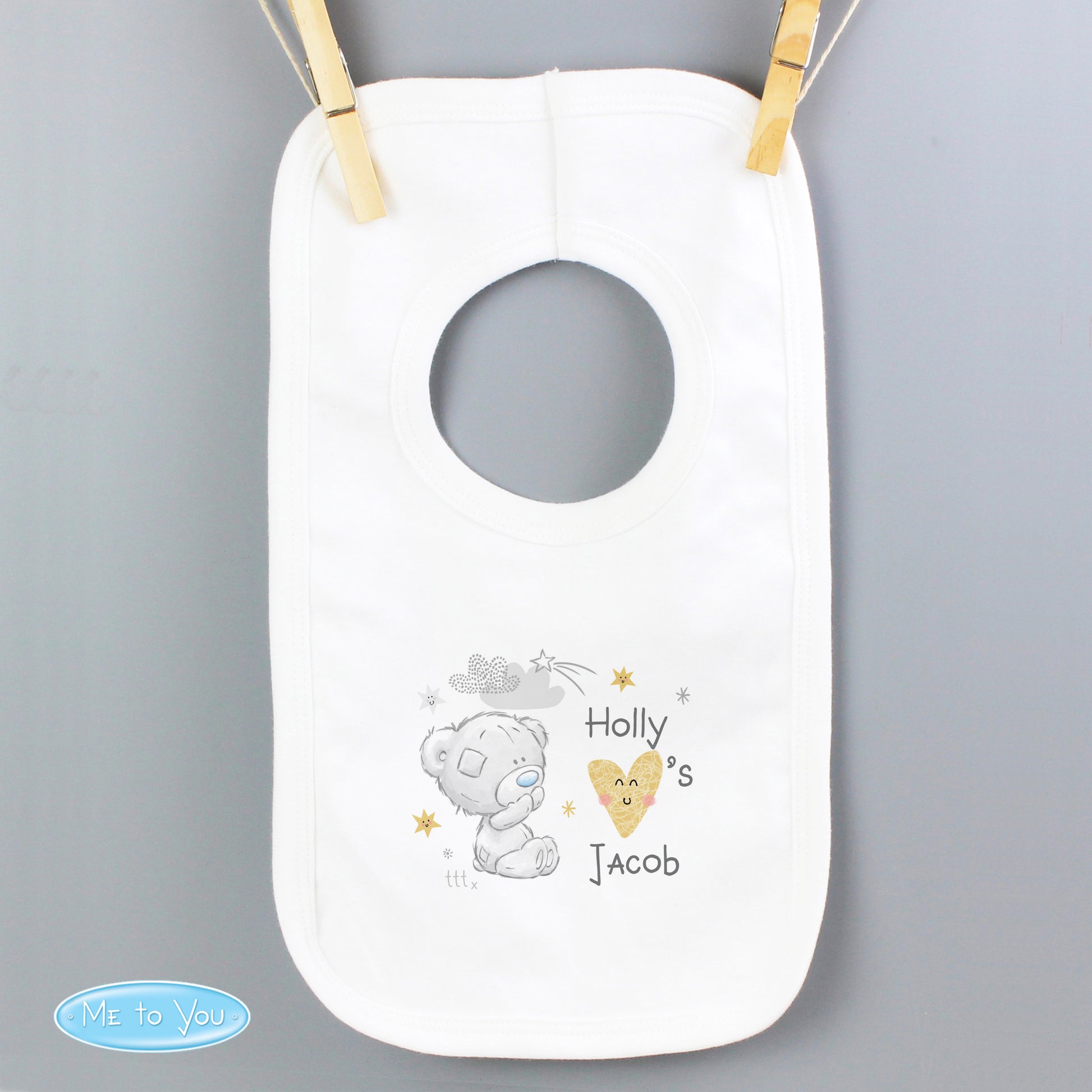 Personalised Tiny Tatty Teddy I Heart Baby Bib - MK&JD Gifts