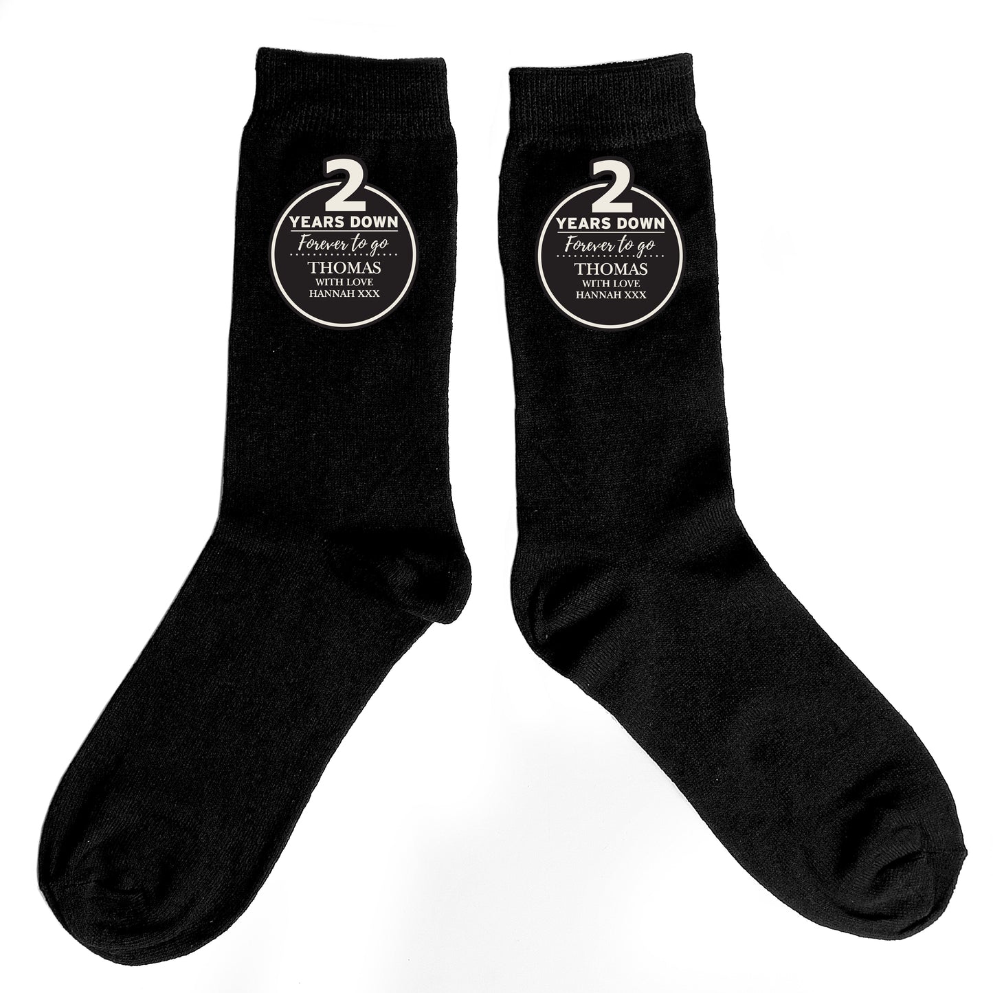 Personalised 2nd Anniversary Mens Socks - MK&JD Gifts