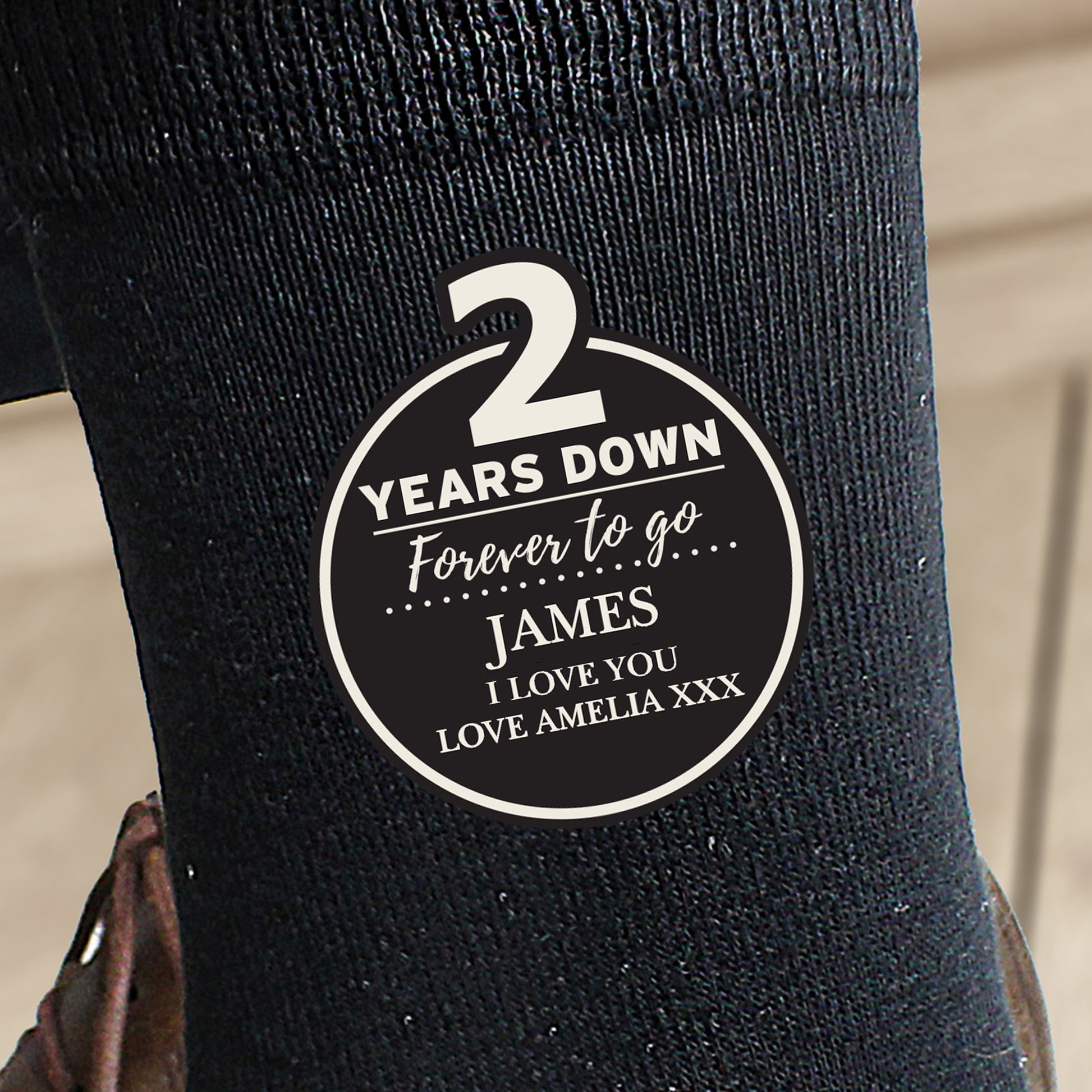 Personalised 2nd Anniversary Mens Socks - MK&JD Gifts