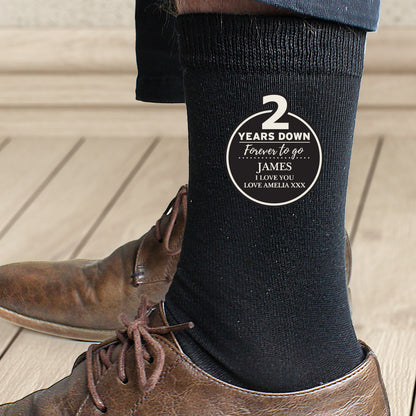 Personalised 2nd Anniversary Mens Socks - MK&JD Gifts