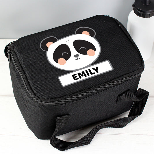 Personalised Panda Black Lunch Bag - MK&JD Gifts