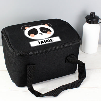 Personalised Panda Black Lunch Bag - MK&JD Gifts