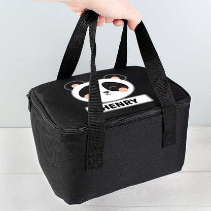 Personalised Panda Black Lunch Bag - MK&JD Gifts