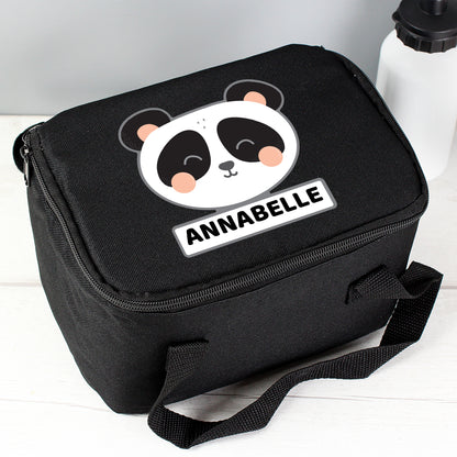 Personalised Panda Black Lunch Bag - MK&JD Gifts