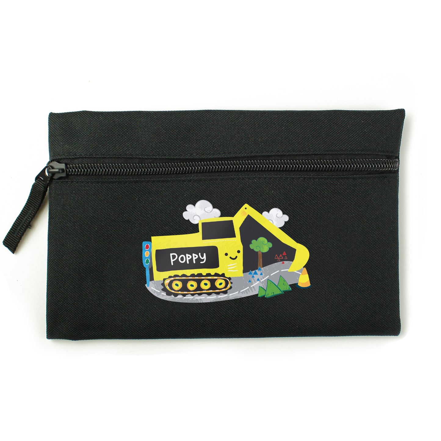 Personalised Digger Black Pencil Case - MK&JD Gifts