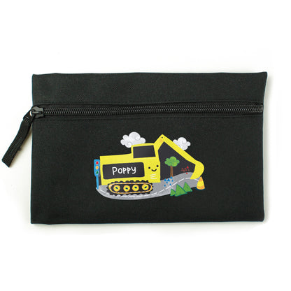 Personalised Digger Black Pencil Case - MK&JD Gifts