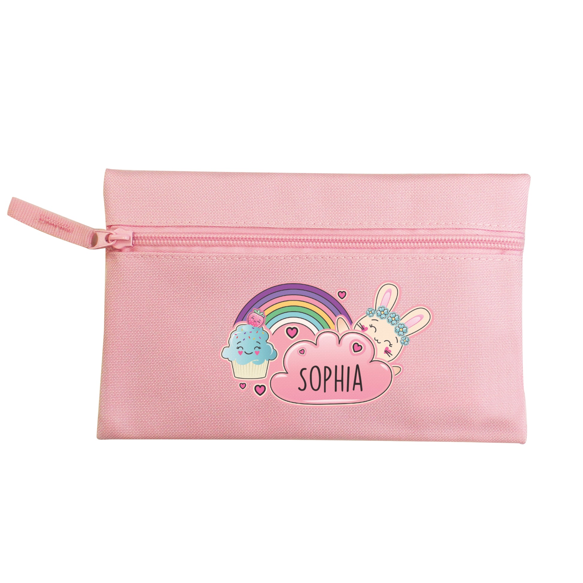 Personalised Cute Bunny Pink Pencil Case - MK&JD Gifts