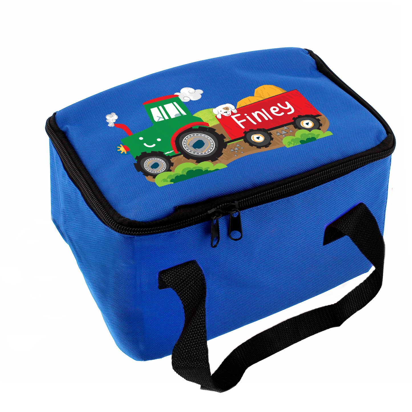 Personalised Tractor Blue Lunch Bag - MK&JD Gifts