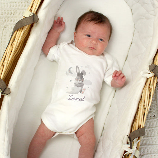 Personalised Baby Bunny 0-3 Months Baby Vest