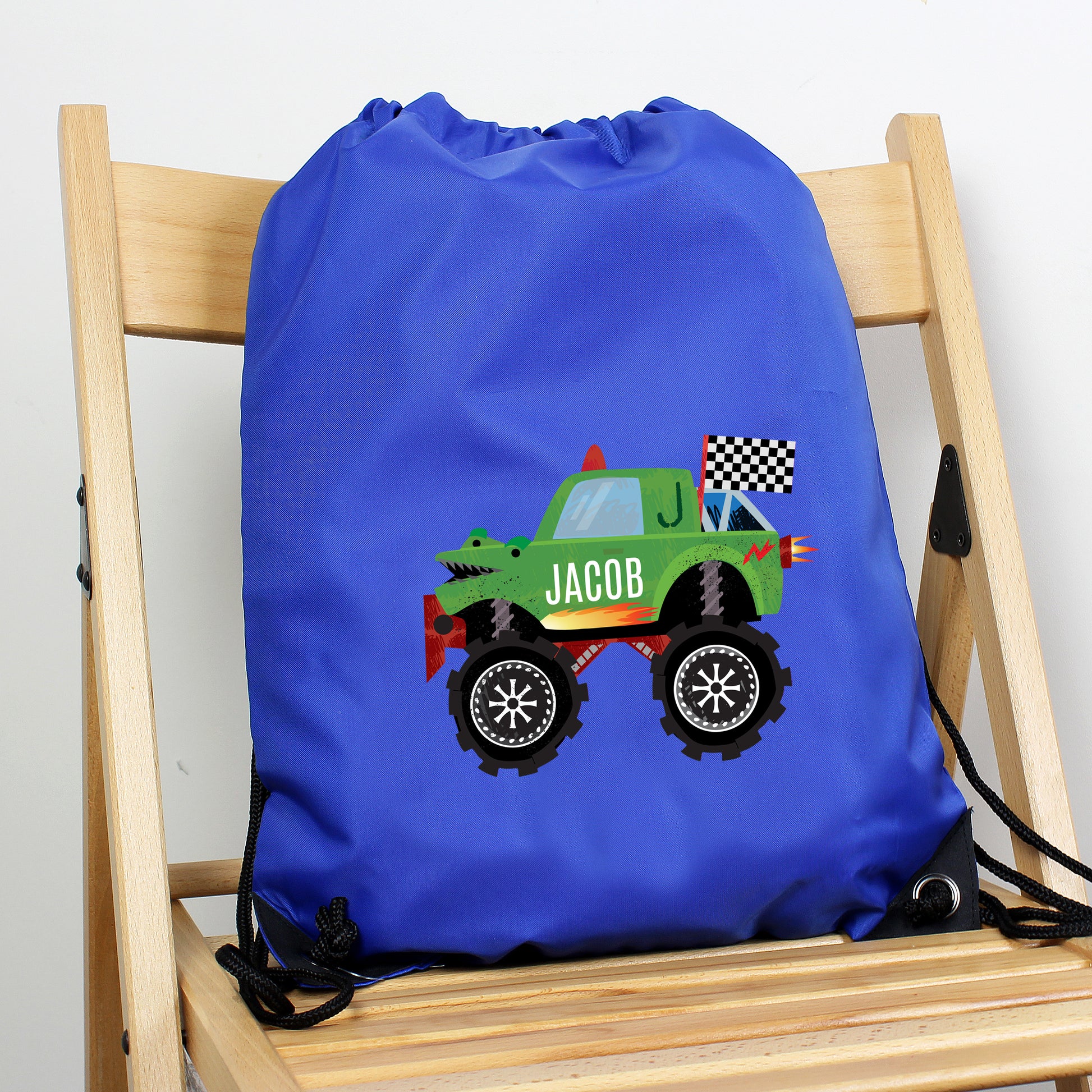 Personalised Monster Truck Blue Kit Bag - MK&JD Gifts