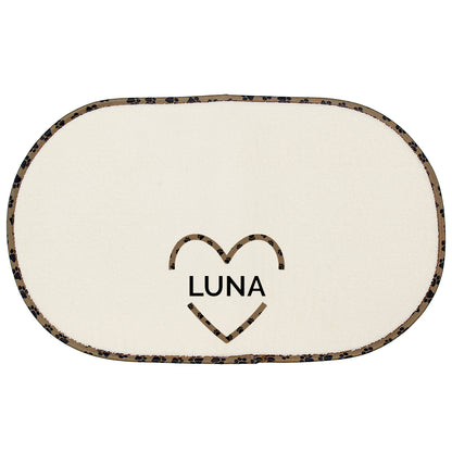Personalised Love Heart Microfibre Pet Bowl Mat - MK&JD Gifts