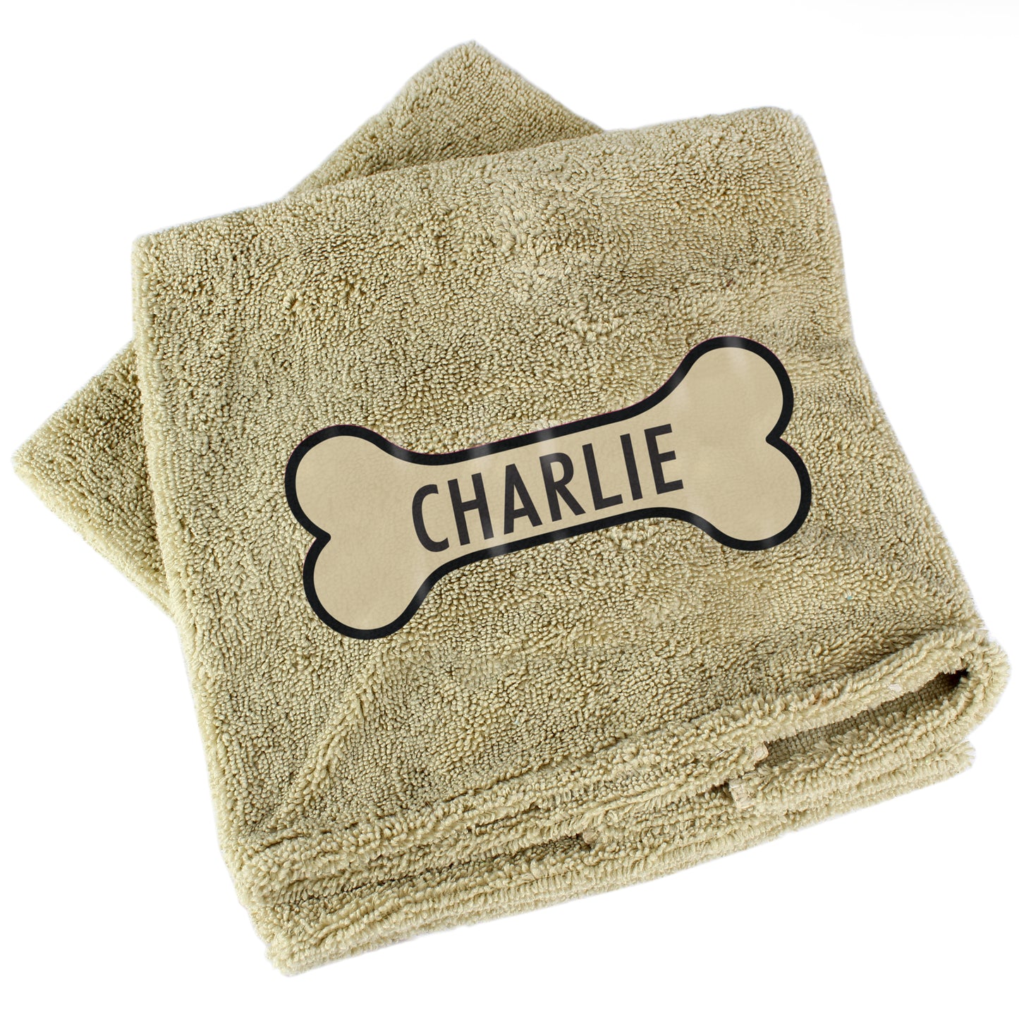 Personalised Bone Brown Microfibre Pet Towel - MK&JD Gifts