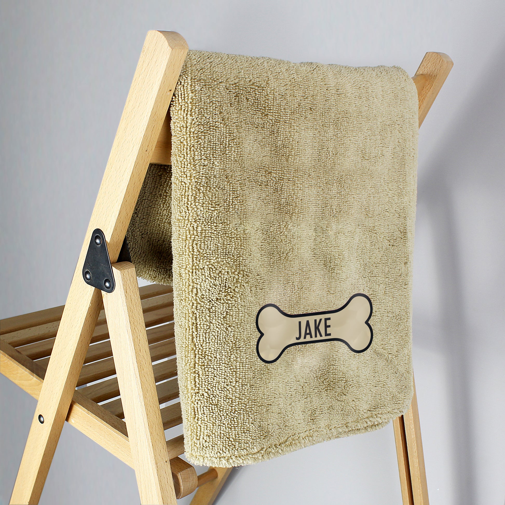 Personalised Bone Brown Microfibre Pet Towel - MK&JD Gifts