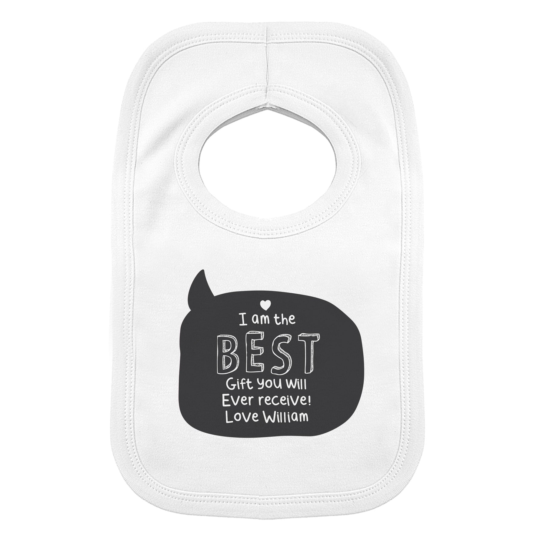 Personalised Speech Bubble Bib - MK&JD Gifts