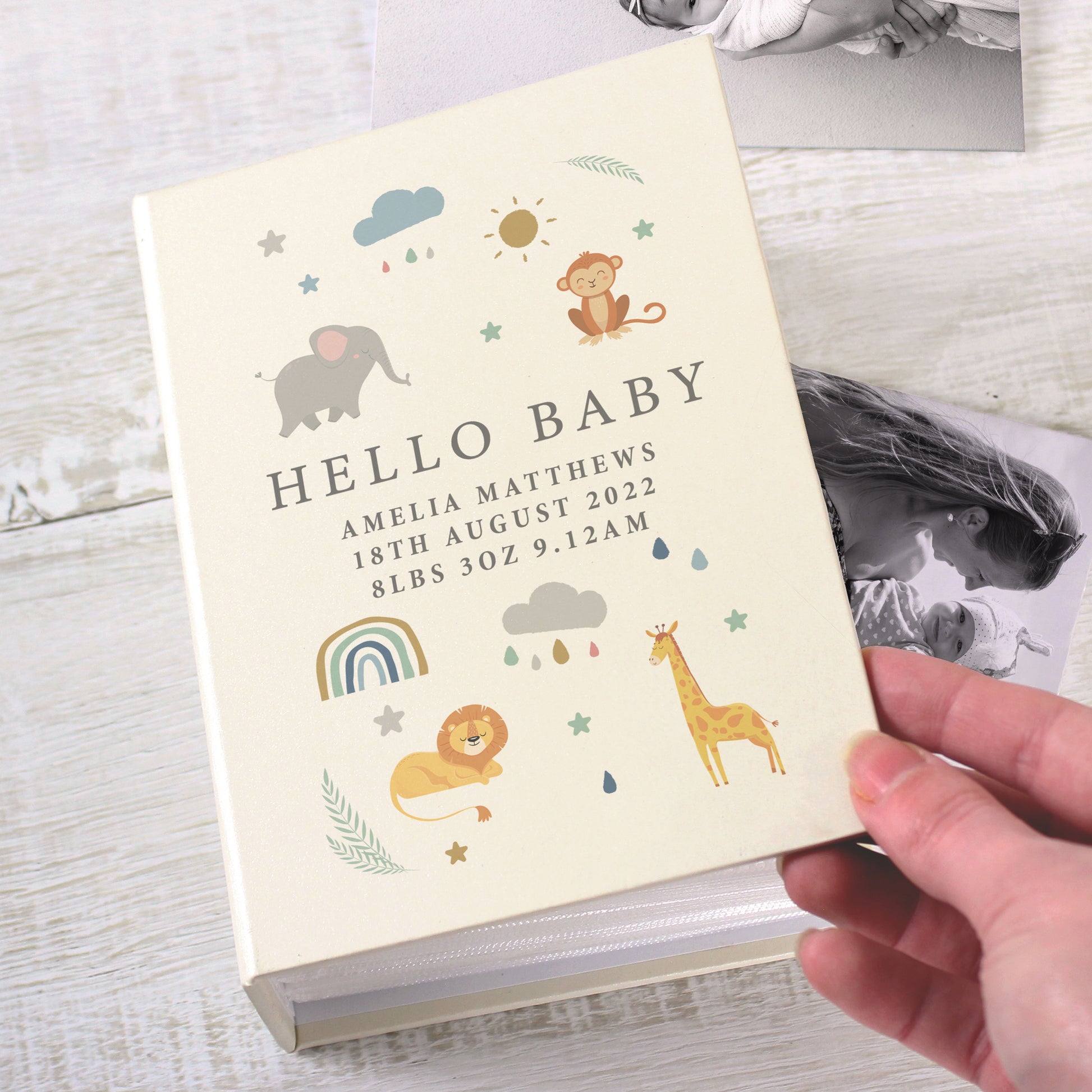 Personalised Safari Animals 6x4 Photo Album with Sleeves - MK&JD Gifts
