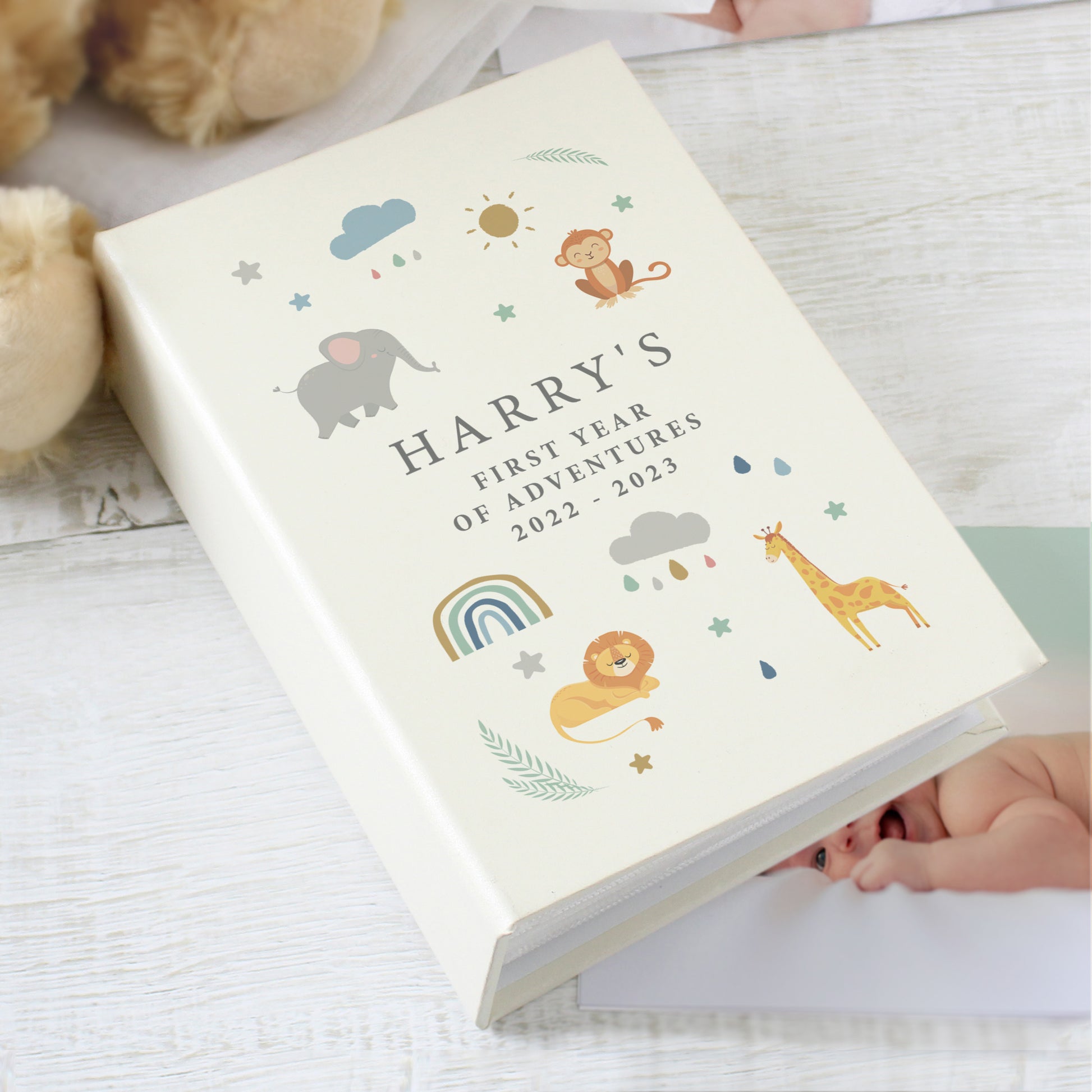 Personalised Safari Animals 6x4 Photo Album with Sleeves - MK&JD Gifts