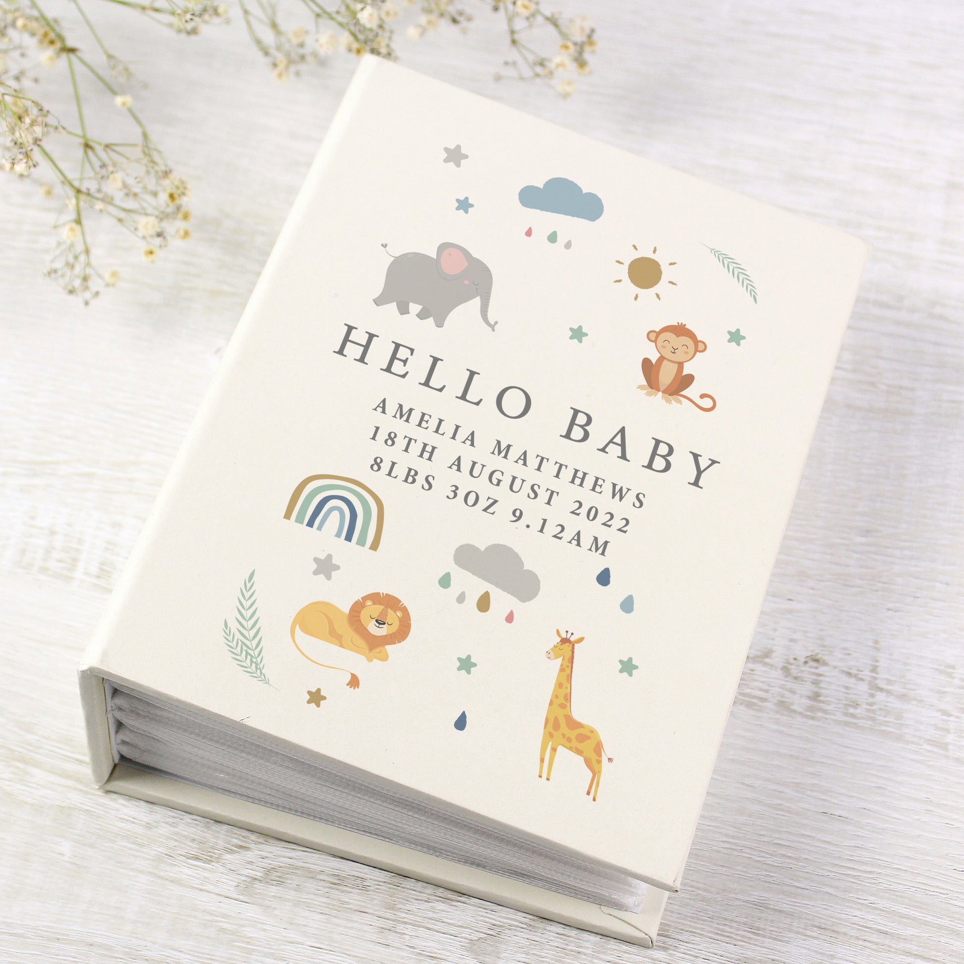 Personalised Safari Animals 6x4 Photo Album with Sleeves - MK&JD Gifts