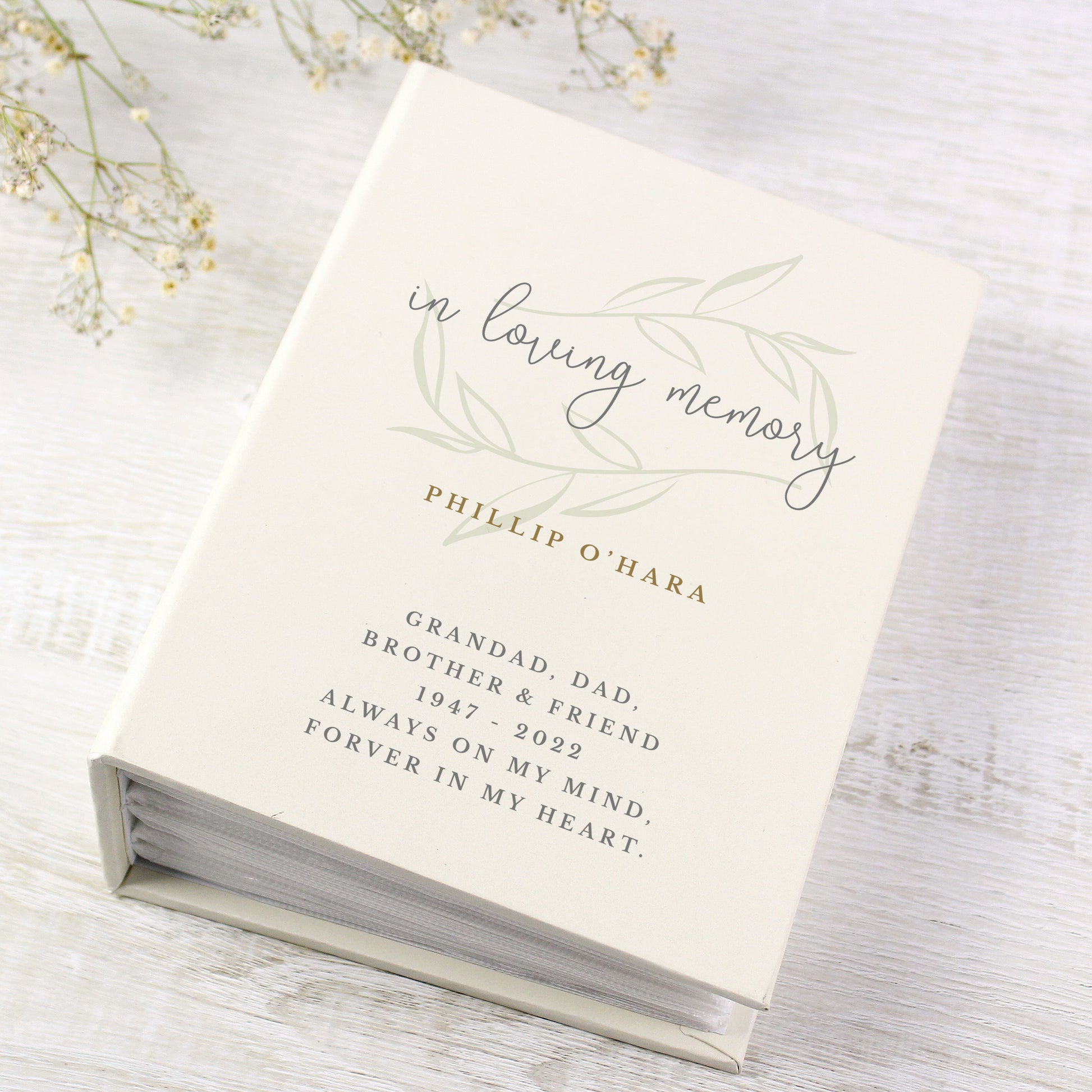 Personalised In Loving Memory 6x4 Photo Album with Sleeves - MK&JD Gifts
