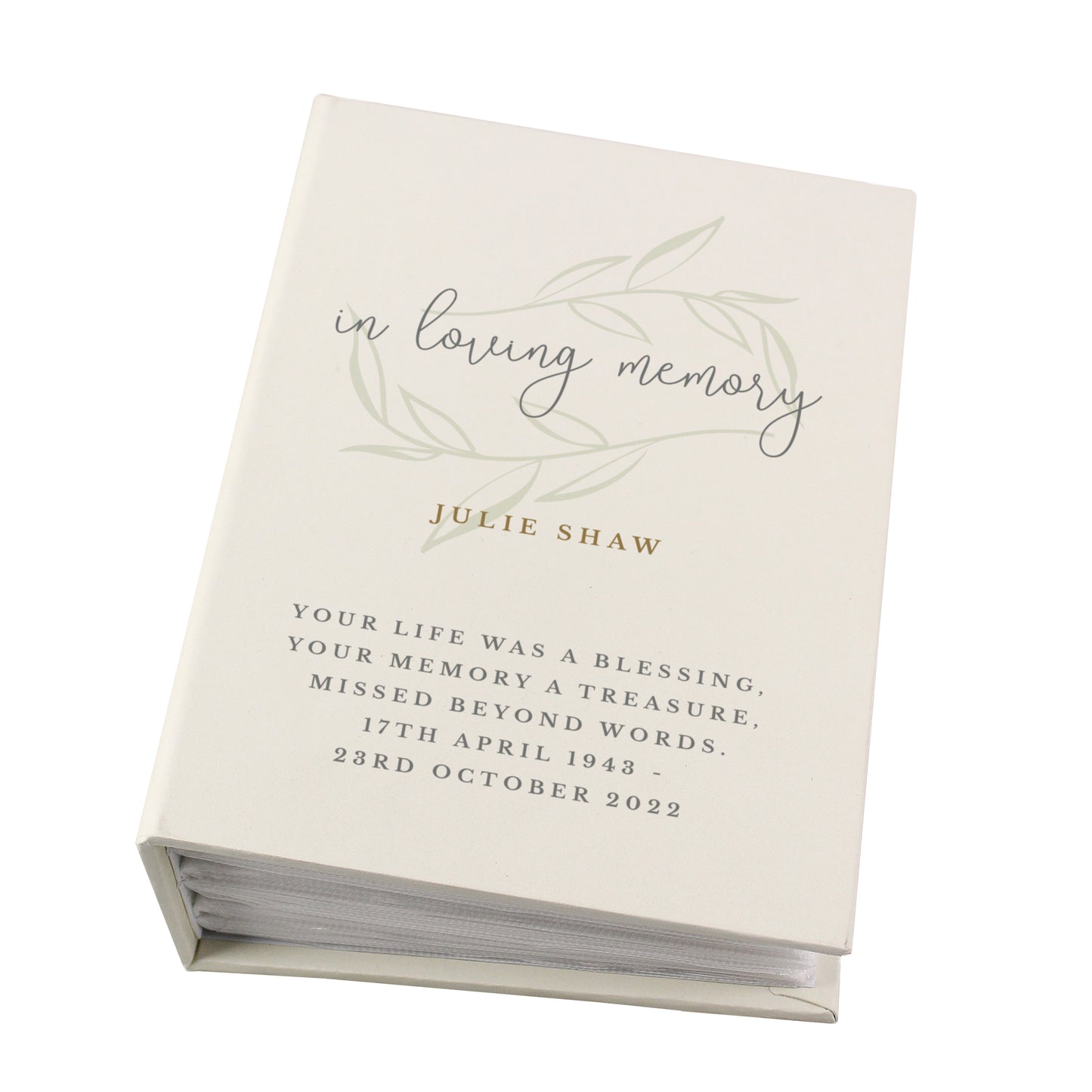 Personalised In Loving Memory 6x4 Photo Album with Sleeves - MK&JD Gifts