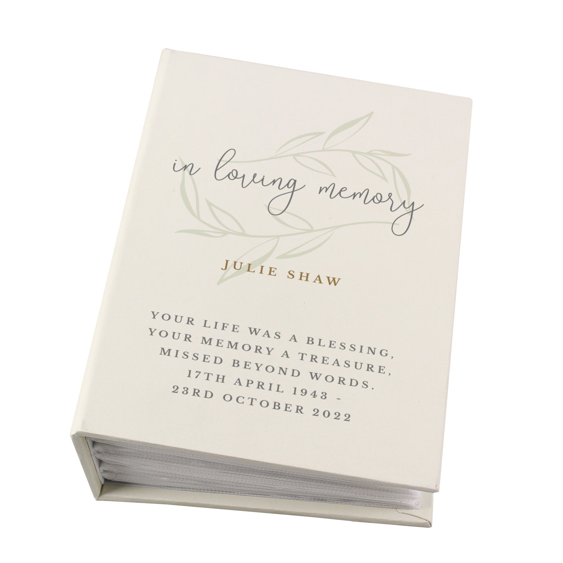 Personalised In Loving Memory 6x4 Photo Album with Sleeves - MK&JD Gifts