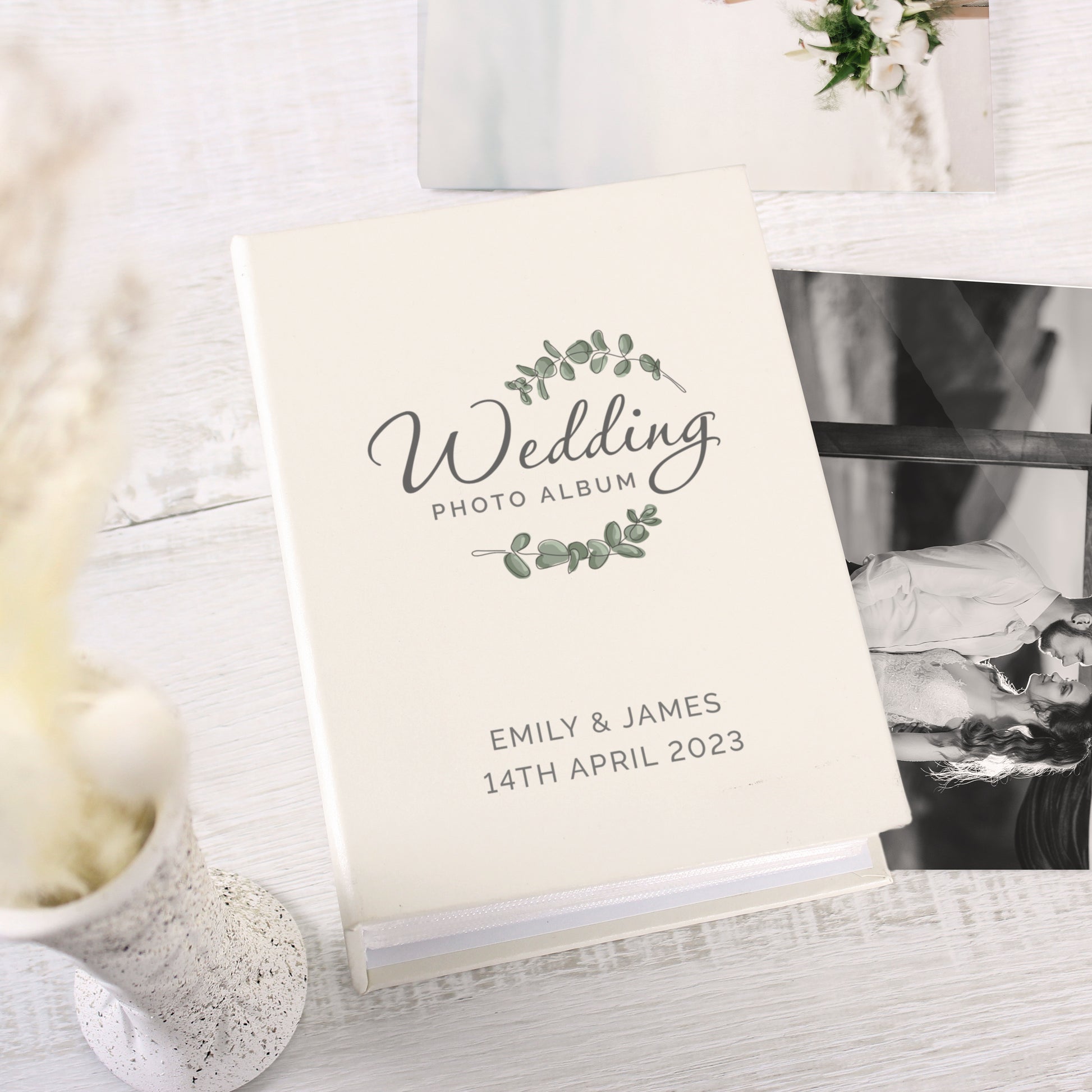 Personalised Botanical Wedding 6x4 Photo Album with Sleeves - MK&JD Gifts