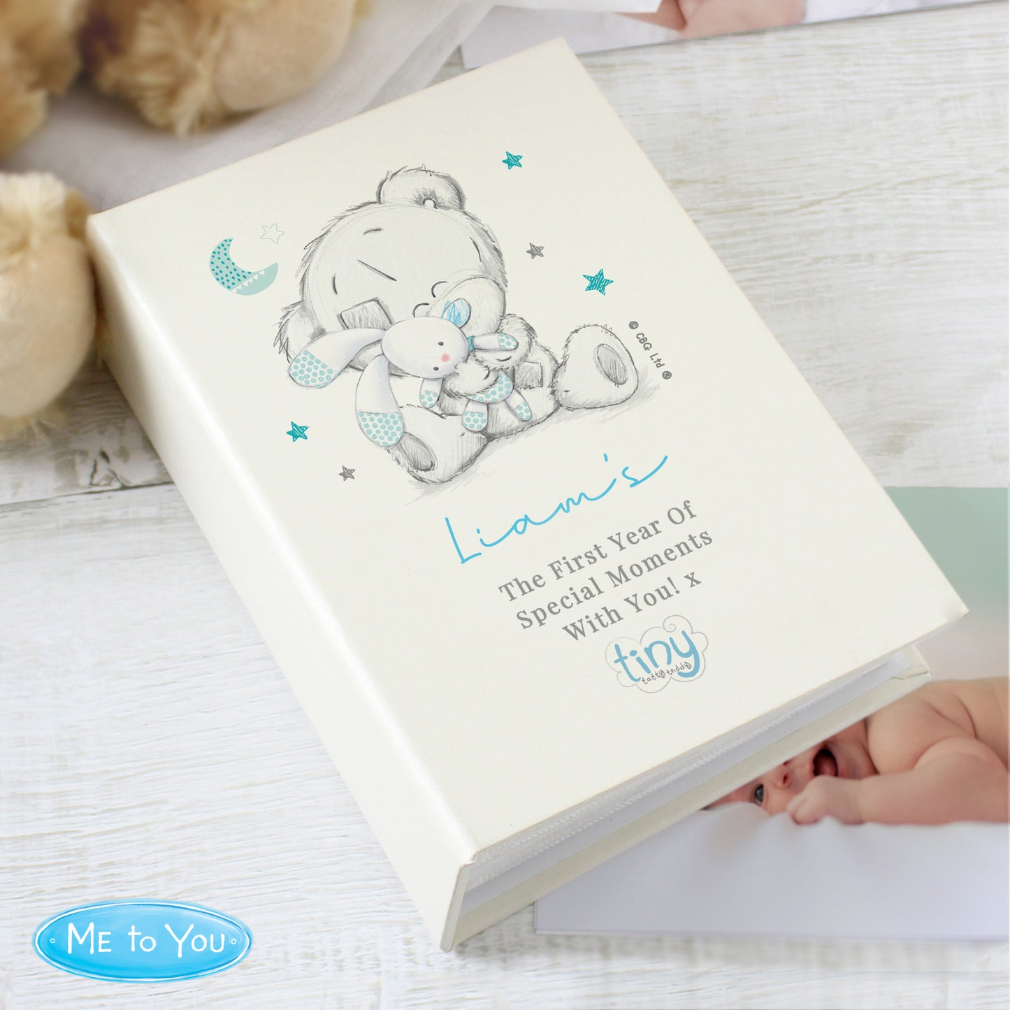 Personalised Tiny Tatty Teddy Blue 6x4 Photo Album with Sleeves - MK&JD Gifts