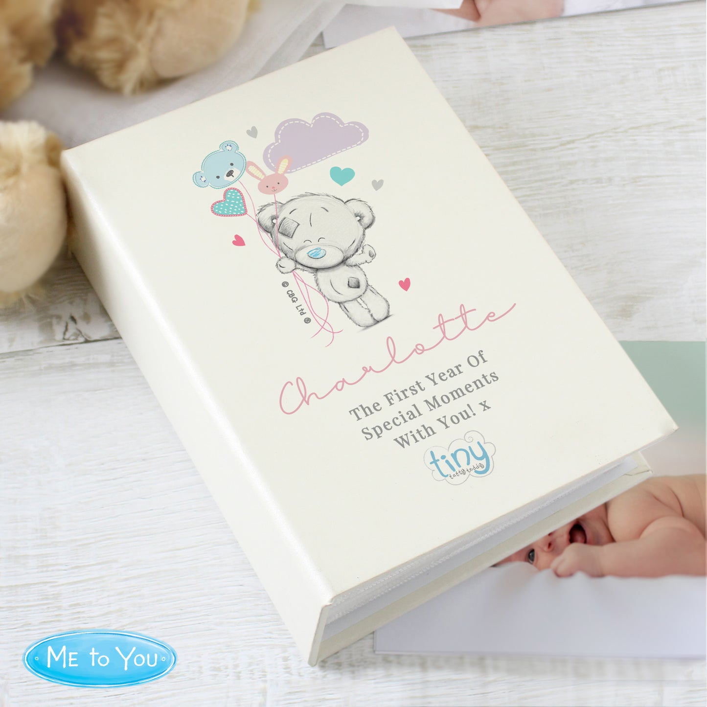 Personalised Tiny Tatty Teddy Pink 6x4 Photo Album with Sleeves - MK&JD Gifts