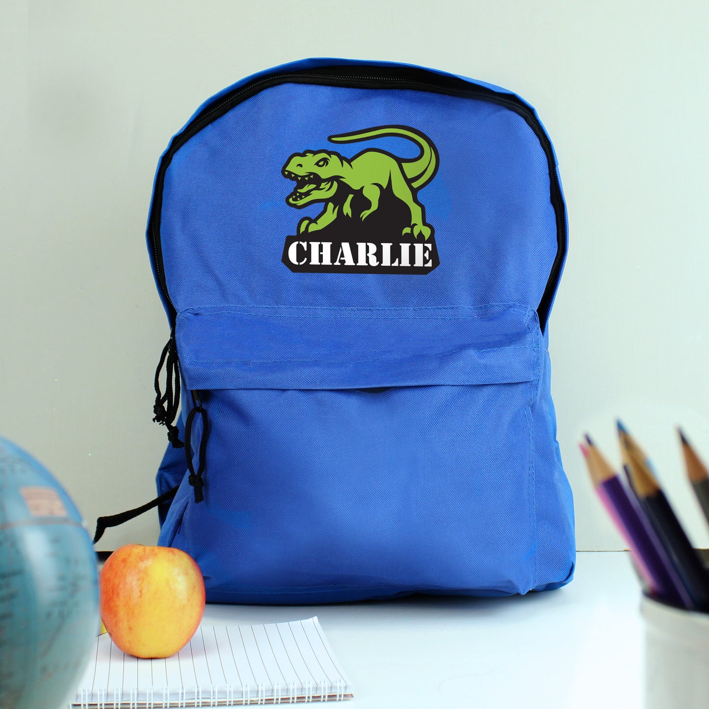 Personalised Dinosaur Blue Backpack - MK&JD Gifts