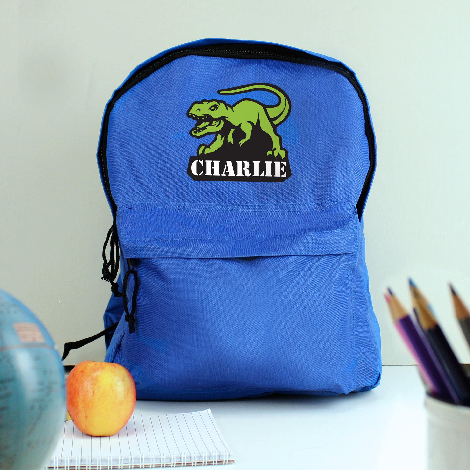Personalised Dinosaur Blue Backpack - MK&JD Gifts