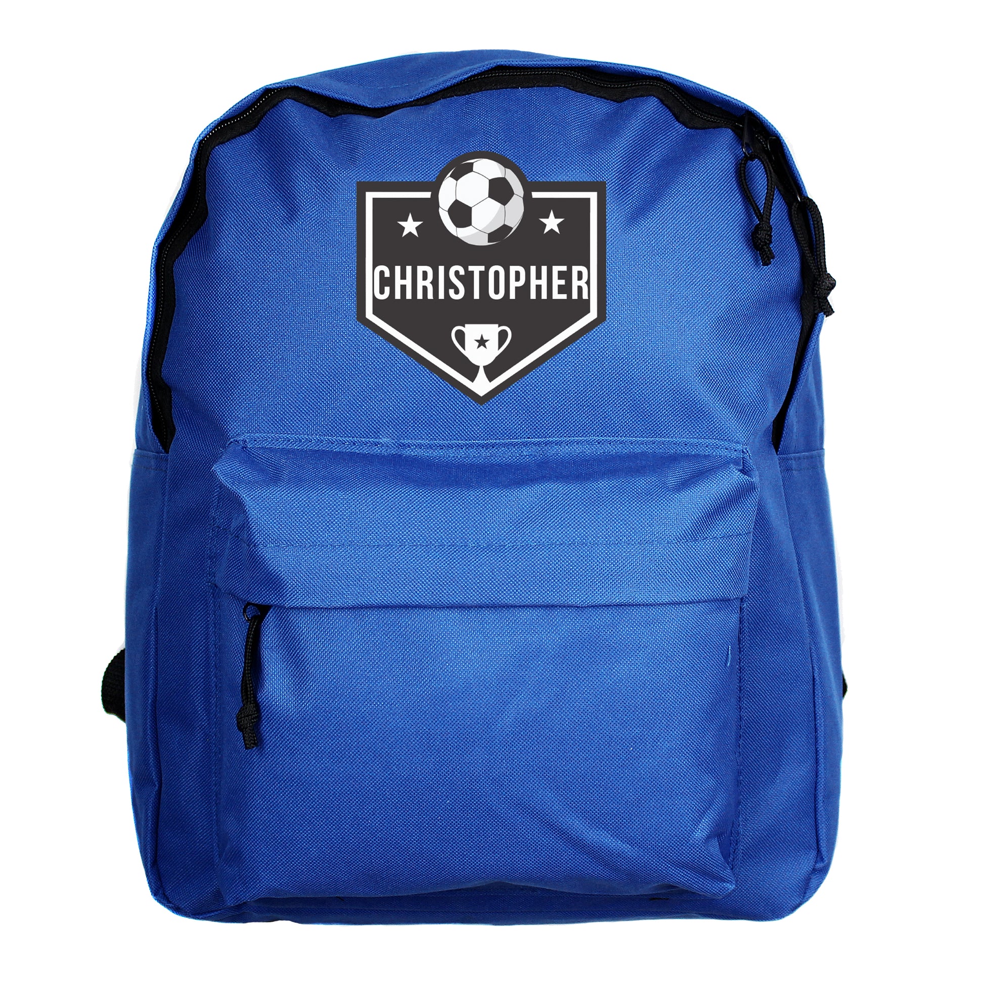 Personalised Football Blue Backpack - MK&JD Gifts