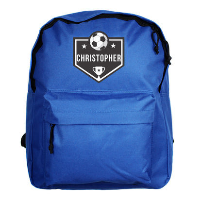 Personalised Football Blue Backpack - MK&JD Gifts